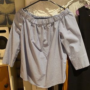 Striped, Structured, off-shoulder blouse